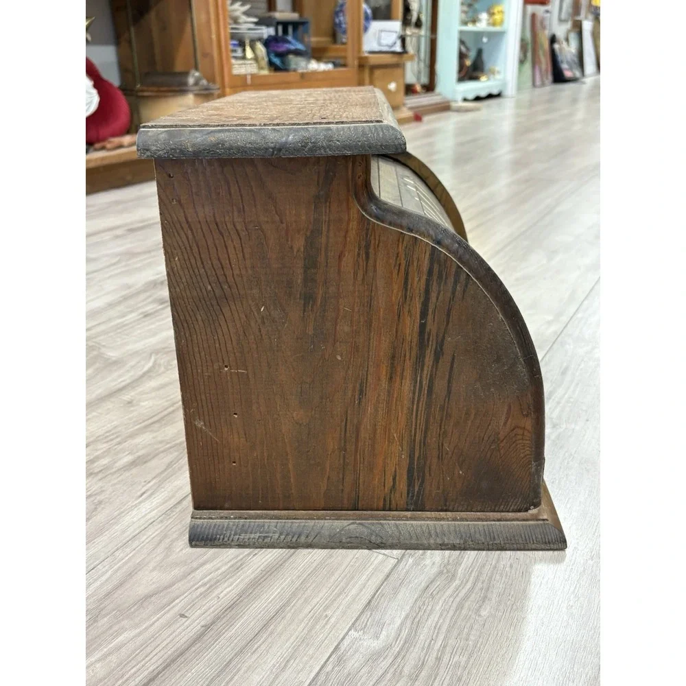 Vintage Knock On Wood Corp Wooden Roll Top Bread Box Farmhouse Made in USA 70's